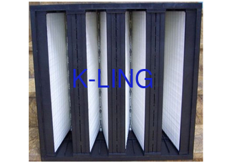 Stofcapaciteit Glasvezel V Bank Filter Met EVA Gasket Glasvezel Media 18 m2 Area