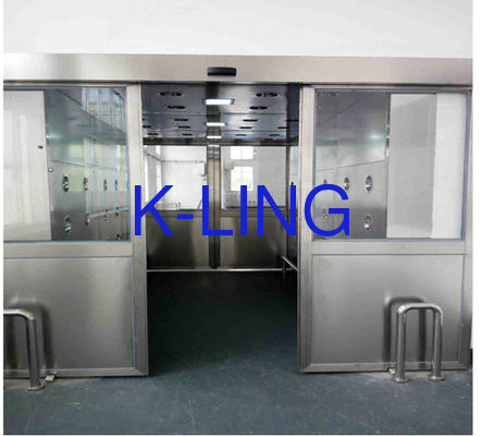 Roestvrijstalen luchtdouche tunnel gemaakt van SUS304 T 1.0mm materiaal voor gecontroleerde contaminatie in industriële cleanroom