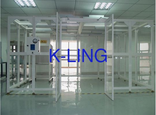 Modulair cleanroomsysteem met geïntegreerde LED-verlichting ISO5 ISO6 ISO7 ISO8 zuiveringsgraad en PVC-vloermateriaal