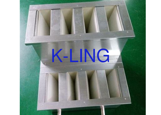 Glasvezel v bankfilter H13 H14 Efficiëntie 18 m2 Mediareaal met EVA-pakking