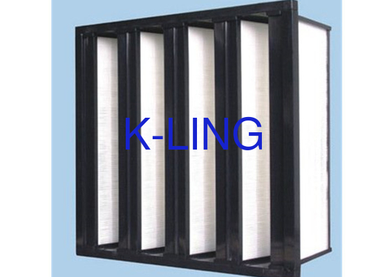Stofcapaciteit V Filterbank met Holt smeltbeads spacer H13 H14 Grade 18 Sq.m Media Area