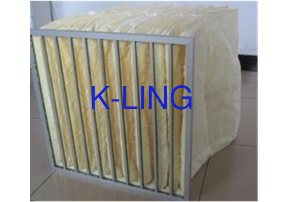 Synthetische vezels 80% vochtigheid Pocket Air Filter gegalvaniseerd stalen frame 50Pa Aanvankelijke druk