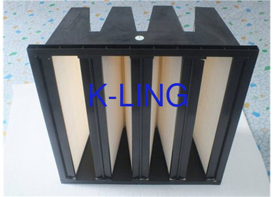 Temperatuurglasvezel V-bankfilter met V-vormige constructie