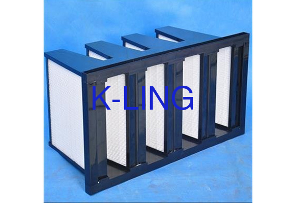 Temperatuurglasvezel V-bankfilter met V-vormige constructie