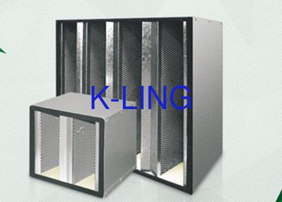 H13 H14 Stofcapaciteit V Bank Filter Glasvezel Media 80 graden Temperatuur Holt Smelt Beads