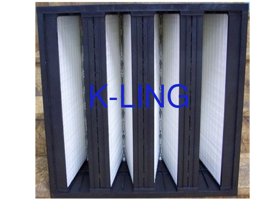 Stofcapaciteit Glasvezel V Bank Filter Met EVA Gasket Glasvezel Media 18 m2 Area