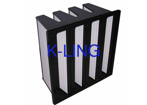 Stofcapaciteit Glasvezel V Bank Filter Met EVA Gasket Glasvezel Media 18 m2 Area