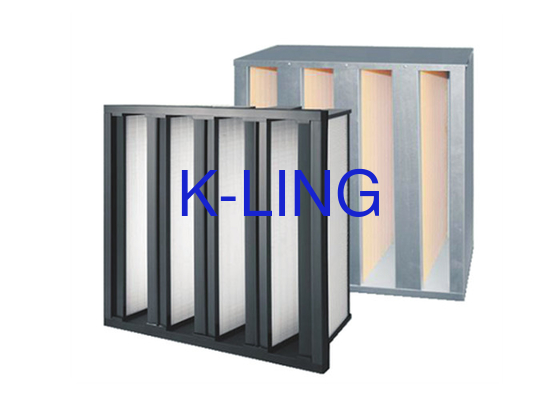 Stofcapaciteit V Bank Filter met glasvezel Medium EVA Gasket H10-H14 Filtratieklassen