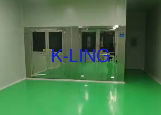 Automatische ingang lucht douche met LED-lichten / swingende SS frame glazen deur