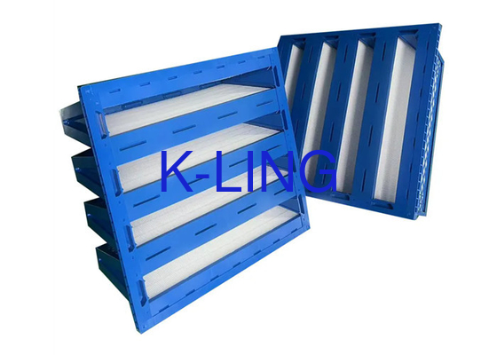 Plastic Frame V Bank Filter met een hoge filtratie-efficiëntie van 99,9% en stofhoudend vermogen van 200-2400 g/m2