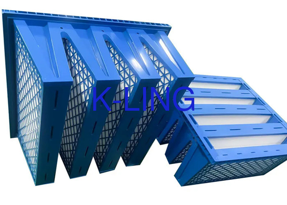 Plastic Frame V Bank Filter met een hoge filtratie-efficiëntie van 99,9% en stofhoudend vermogen van 200-2400 g/m2