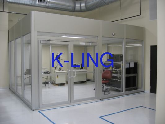 Hardwall Clean Room met HEPA-filter Luchtfiltratiesysteem Brandwerende deur en Dubbellaags vacuüm organisch glas raam