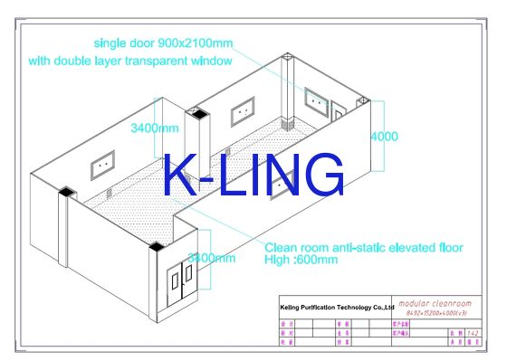 5P Temperatuur- en bevochtigingsregeling Laminar Flow Booth met H14 HEPA-filter voor snelle montage en demontage Modulaire Cleanroom