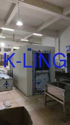 Op maat te maken roestvrijstalen cleanroom luchtdouche tunnel met hoge luchtsnelheid voor grootschalige toegang