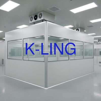 Wandgemonteerde Modulaire Cleanroom Met Glazen Magnesium Steenwol Sandwichpaneel 50mm Op Maat Gemaakt Voor Halfgeleider Cleanroom