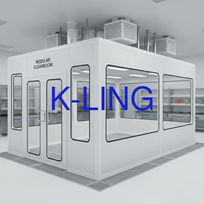 Hardwall Clean Room met HEPA-filter Luchtfiltratiesysteem Brandwerende deur en Dubbellaags vacuüm organisch glas raam