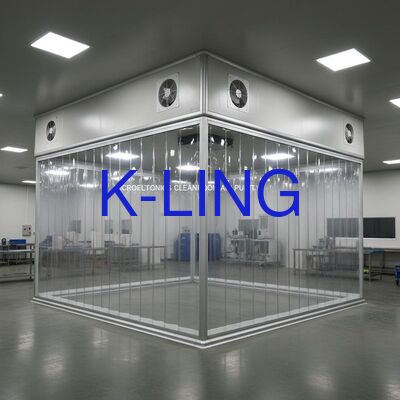 Modulaire schoonkamer met HEPA-filter en filter met glas, magnesium, steenwol, sandwichpaneel, 50 mm en dubbellaag vacuüm, organisch glas
