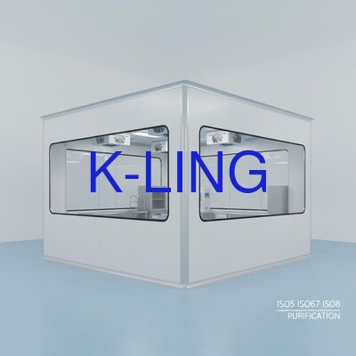 Hardwall Modulaire Cleanroom met Dubbellaags Vacuüm Organisch Glasraam en Glas Magnesium Steenwol Sandwichpaneel voor ISO5 ISO6 ISO7 ISO8 Zuivering