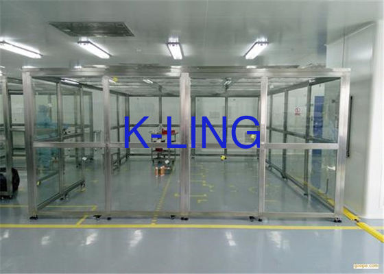Klasse 10000 SUS 304 Frame Softwall Schoonkamer voor productie met plexiglaswand