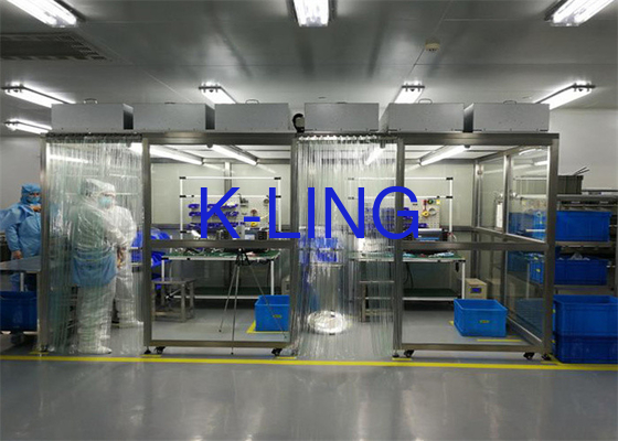Aluminium legeringsframe zachte wand schoonkamer voor industrie schoonkamer bij 20-25C temperatuur