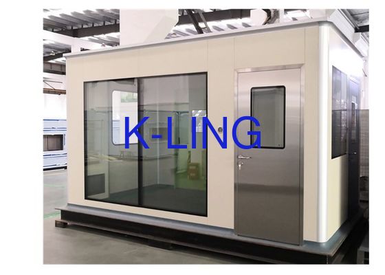 Brandbestendige sandwichpanelen zachte wand schoon booth met stalen luchtdichte deur en aluminium profiel hoek behandeling